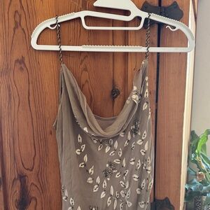 Elegant Gray Embellished Women's Top
